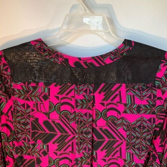 Plenty by Tracy Reese Fuchsia Laminated Yoke Peasant Blouse, NWT. M. Anthro, Rev - Picture 10 of 16